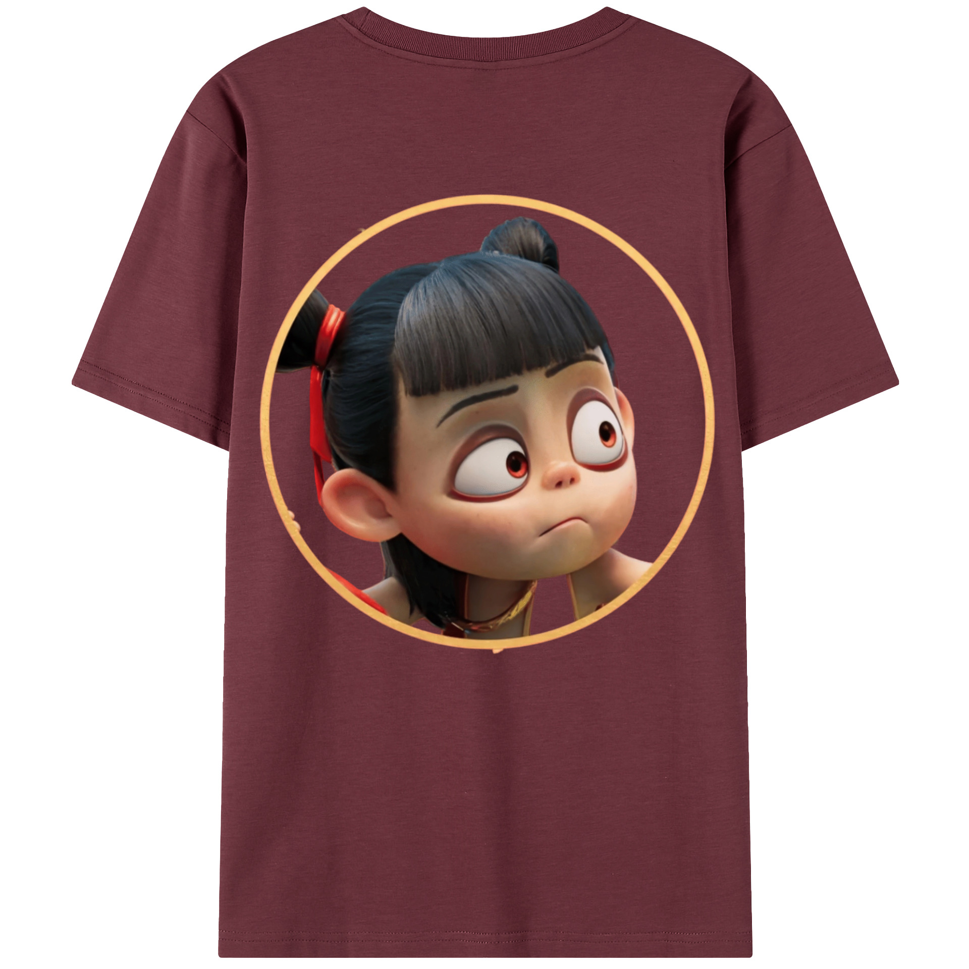 （画像用） Ne Zha 2 ナタ 魔童の大暴れ 綿100％半袖Tシャツ（背面プリント）